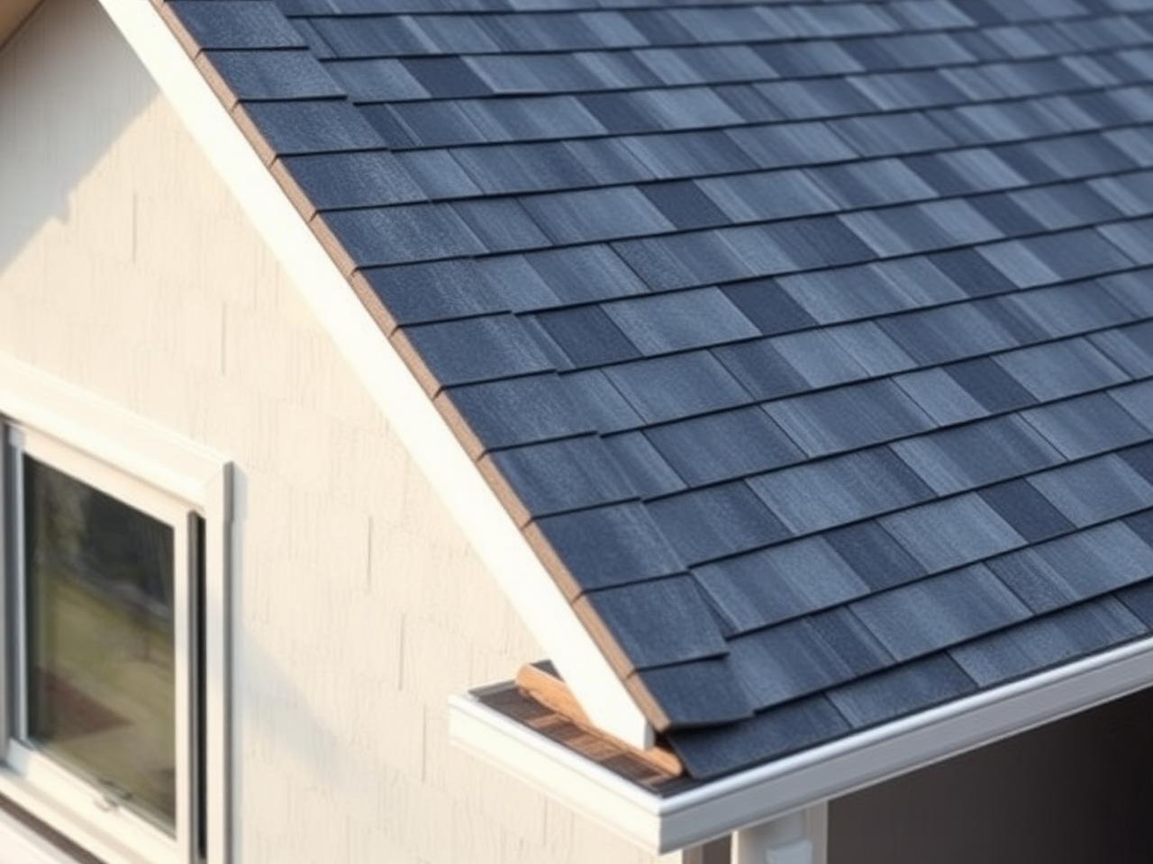 Newly installed architectural shingle roof on a modern home